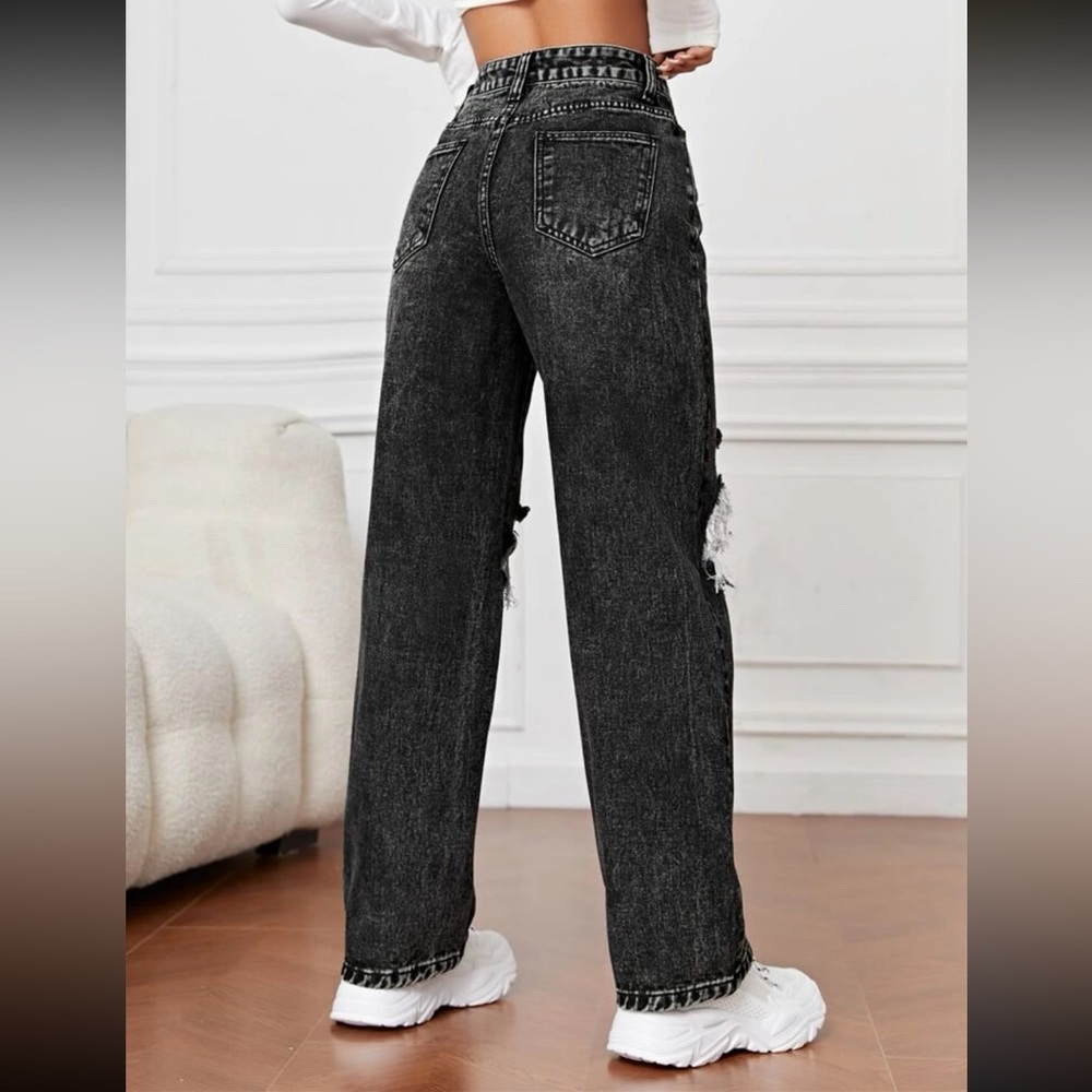 Black Ripped Jeans - Picture 2 of 4
